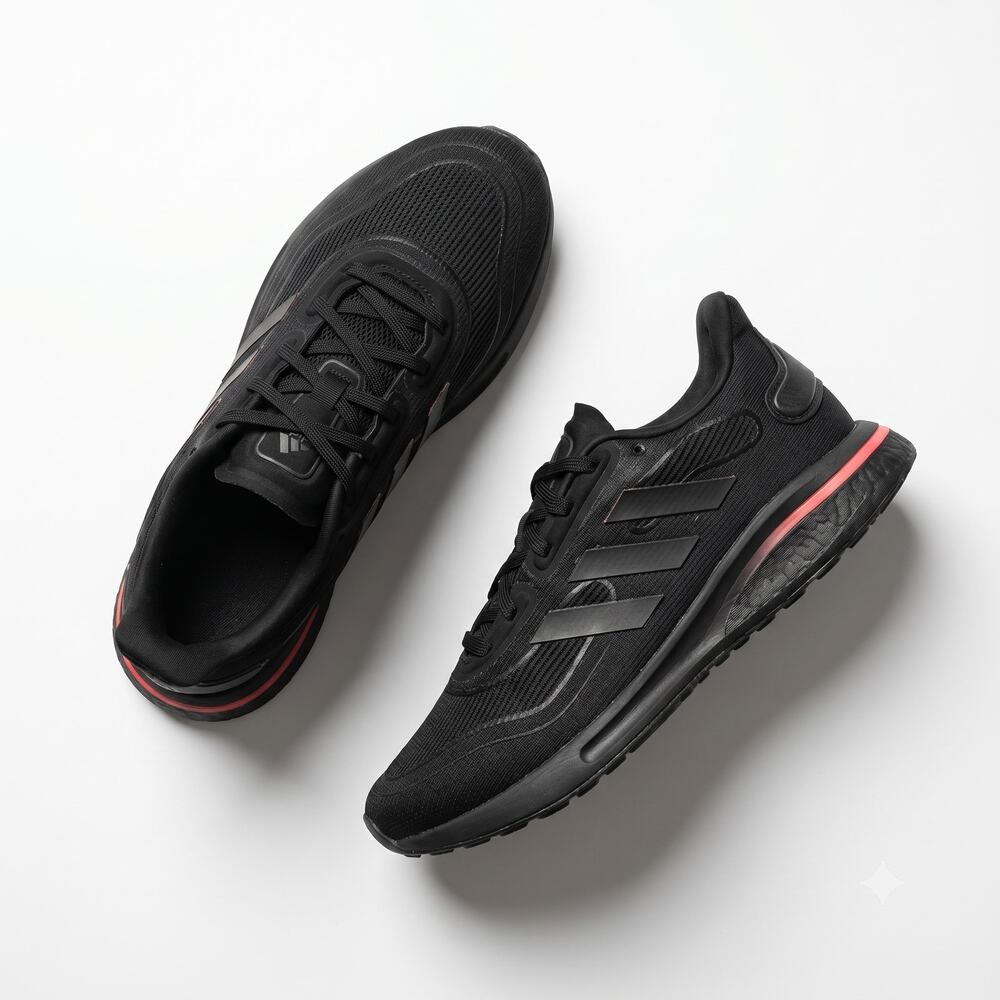 Adidas Supernova Primegreen Bounce Boost Running Shoes Triple Black Womens 6.5